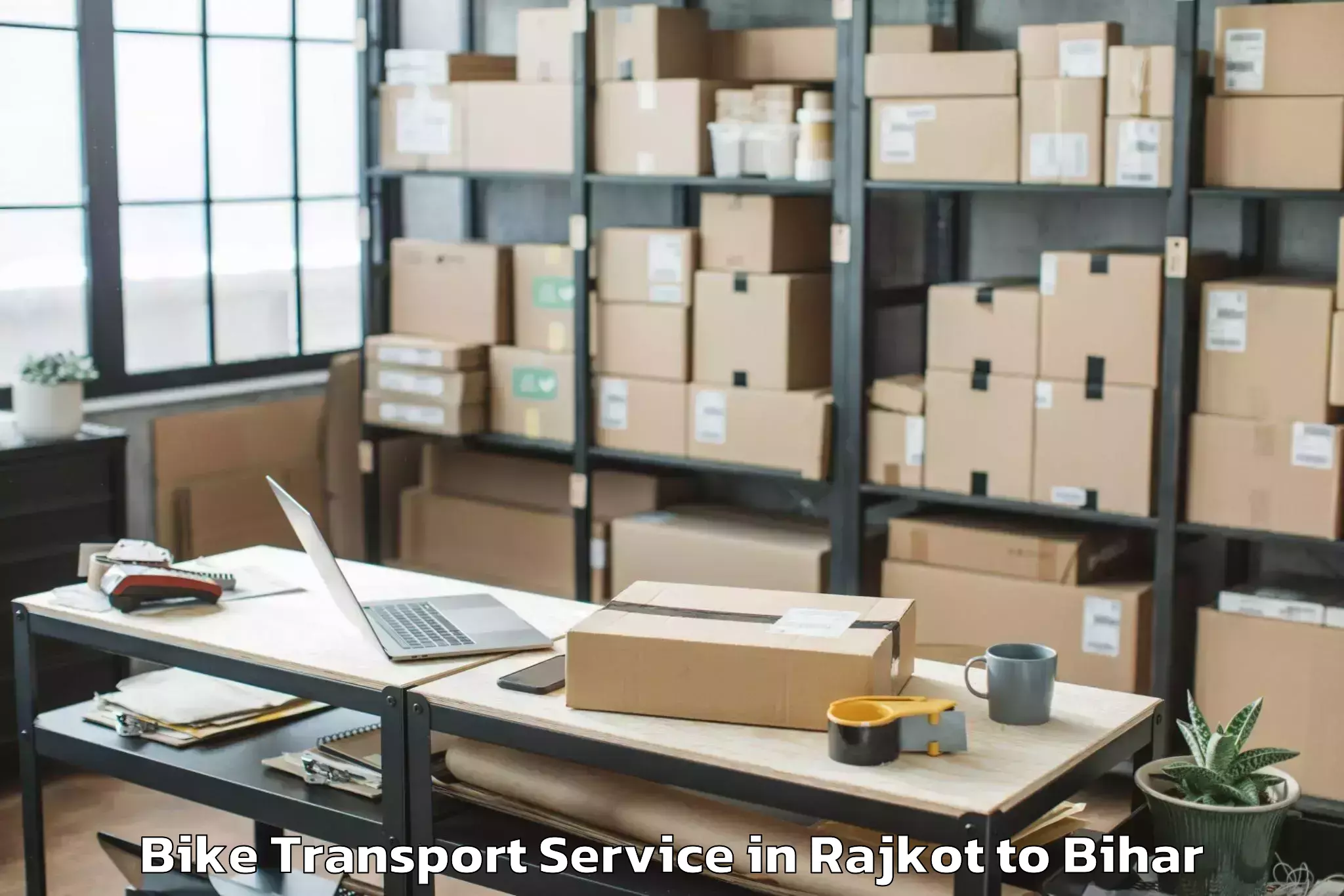 Professional Rajkot to Bajpatti Bike Transport